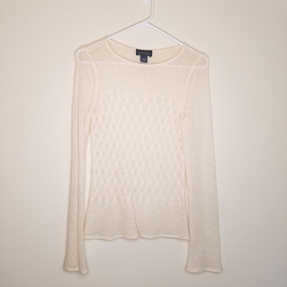 Ann Taylor Factory Ivory Sweater Sz M